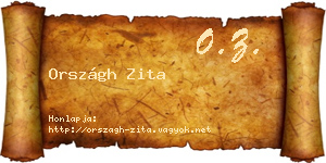 Országh Zita névjegykártya