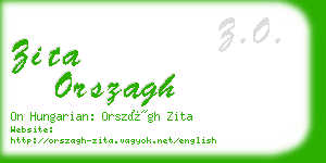zita orszagh business card
